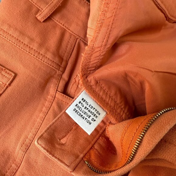 St John Sport Coral Orange Pants Straight Leg High Rise Cropped Size 8 READ FLAW - Picture 11 of 16